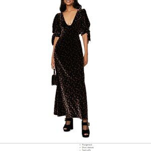 SEA New York Valerie Burnout Velvet Maxi Dress